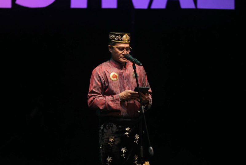 Sultan Pontianak Syarif Melvin berikan kata sambutan di acara Borobudur Peace and Prosperity Festival 2025.