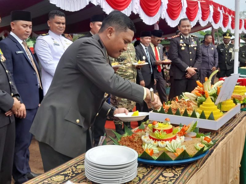 Upacara memperingati HUT TNI ke 80, dengan tema “TNI Prima, TNI Rakyat, Indonesia Maju