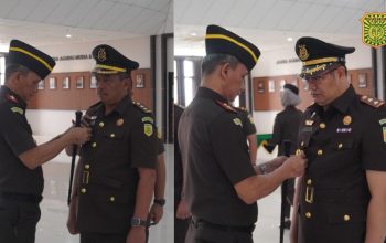 KAJATI KALBAR LANTIK DAN AMBIL SUMPAH JABATAN ASPEMA DAN KAJARI LANDAK, TEKANKAN INTEGRITAS DAN MARWAH KEJAKSAAN